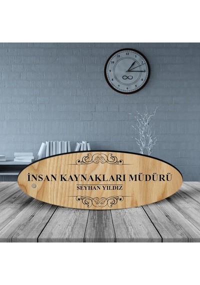 Kişiye Özel Mesleki İnsan Kaynakları Müdürü Ahşap Oval Masa İsiml N11.25480