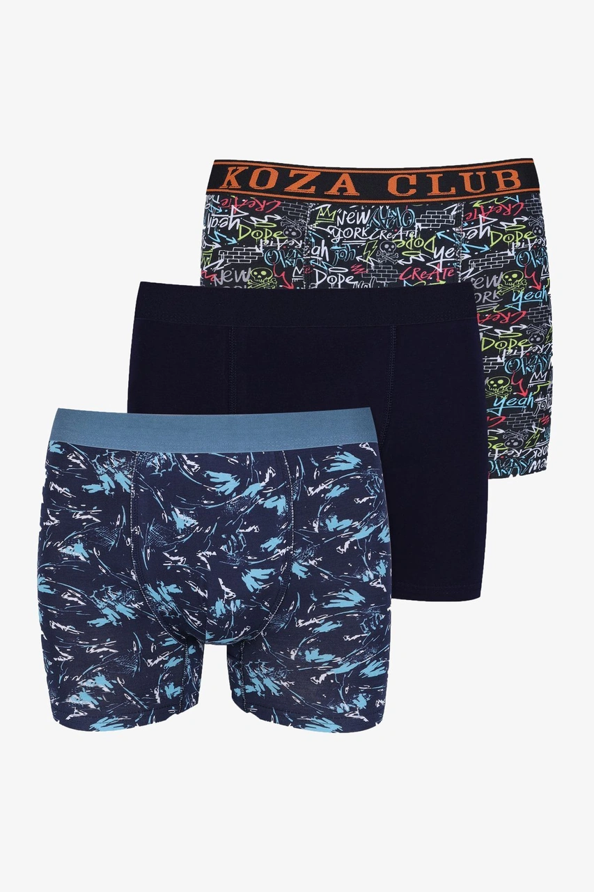Koza İç Giyim Erkek 3'lü Pamuklu Likralı Boxer Ko9003bx-9 Siyah Koza İç Giyim Erkek 3'lü Pamuklu Likralı Boxer Ko9003bx-9 Siyah