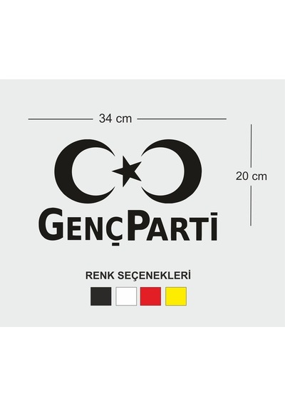 Genç Parti Logo Oto Sticker 25 30 Cm