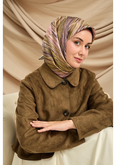 Silk Home Twill İpek Eşarp 11484-15 Mor, Pembe, Haki, İndigo