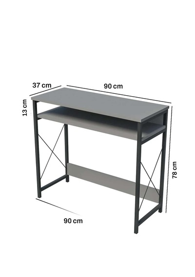 Reyo 90x37cm Metal Ayaklı Çalışma Masası Bilgisayar Masası Beyaz