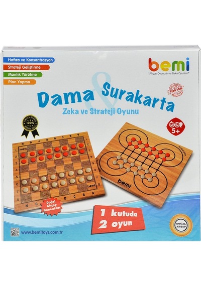 8113 Bemi Surakart Dama Ahşap Tabla ve Boncuklar 1239