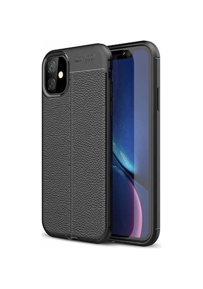 Apple Uyumlu iPhone 11 Silikon Kılıf Deri Desenli Kamera Korumalı Darbe Emici Kapak
