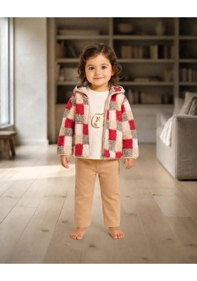 Kız Bebek Welsoft Yelekli Hırkalı Takım Camel Vizon