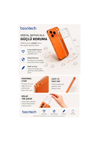 Honor 600 Pro Uyumlu Kılıf Şeffaf Kamera Korumalı 3d