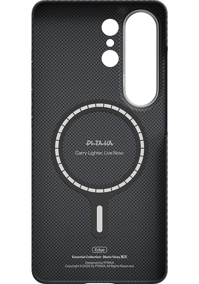 Samsung Uyumlu Galaxy S26 Ultra Kılıf M-safeli 600d Aramid Fiber Pitaka Ultra-slim Classic Twill Kapak Siyah-gri Siyah - Gri