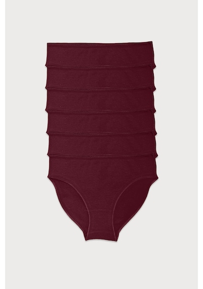 Malabadi Kadın Bordo 6 Lı Paket Modal Dar Kalıp Ara Bel Slip Külot 187 Bordo