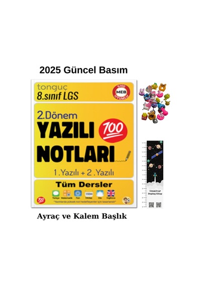 Tonguç 8. Sınıf Yazılı Notları 2. Dönem 1 Ve 2. Yazılı 2025 Uzay Ayraç-kalem Başlığı