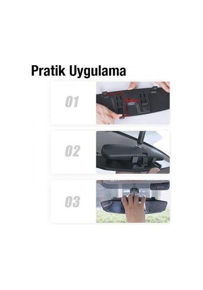 Polham Mobile 30x9 Cm Ultra Geniş Araç İçi Geniş Açılı Araç Dikiz Aynası, Kavisli, Genişletilmiş Açılı Ay Diğer