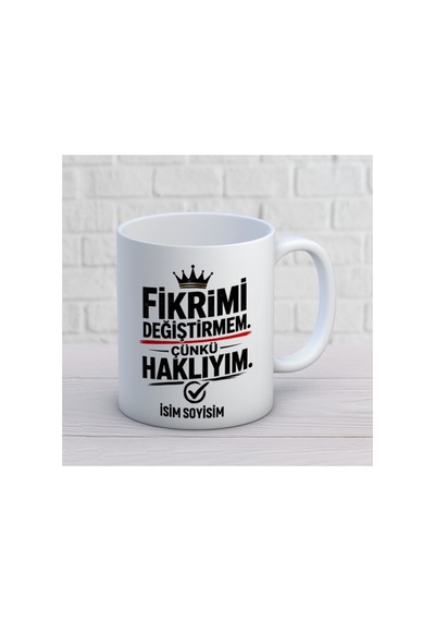 İş Hayatı Temalı İsim Alanlı Esprili Kupa Bardak Tasarım 572 Beyaz Beyaz