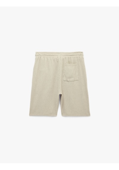 Koton Viskon Karışımlı Dokulu Rahat Kalıp Beli Bağcıklı Spor Şort Bej 6sam40117nk 31x Koton Viskon Karışımlı Dokulu Rahat Kalıp Beli Bağcıklı Spor Şort Bej 6sam40117nk 31x