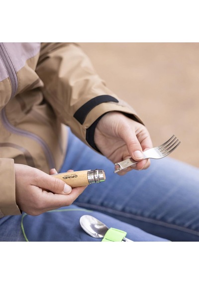 Opinel Pıcnıc Plus 3 Parçalı Set, Uygun Bıçak No. 08, Bir Çatal Ve Bir Kaşık, Toplam Uzunluk 10,5 Cm, 254635, Kah Genel