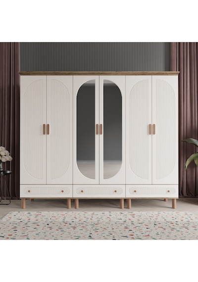 Beenal Furkan 6 Kapaklı Gardırop Dolap 240 CM Atlantik Çam - Aytaşı