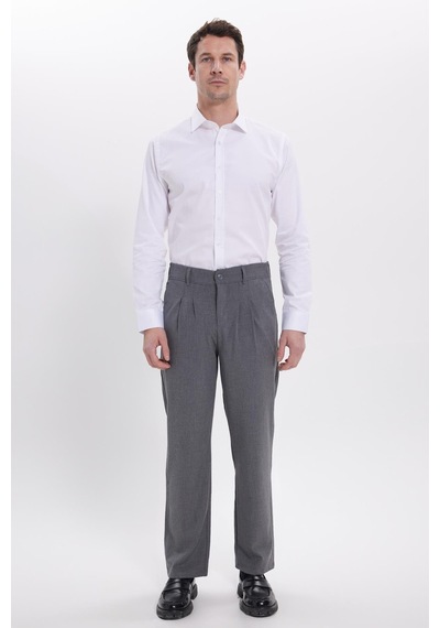 Tudors Erkek Regular Fit Klasik Kesim Normal Bel Geniş Paça Açık Gri Pantolon-40341 Açık Gri