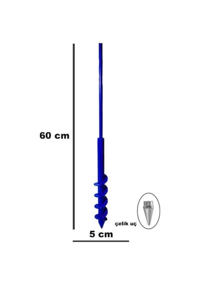 60x10cm Matkap Uyumlu Toprak Burgu Makinesi