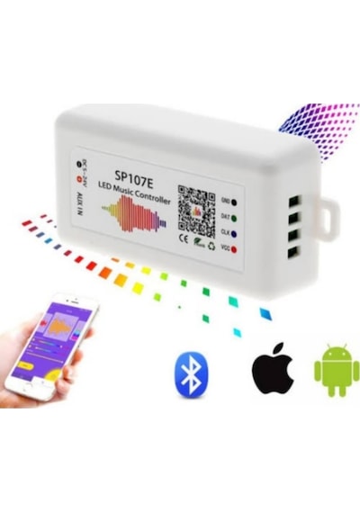 Adreslenebilir Ws2811-ws2812 Argb Pixel Led Kontrolcü Sp107e Bluetoothlu Müzik Kontrol Cihazı