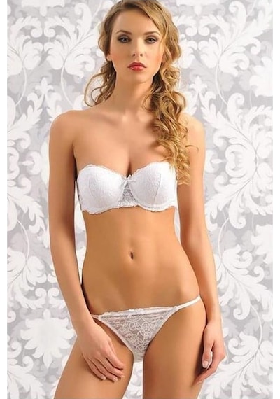 Pierre Cardin 4032 Ann Push-up Straplez Sütyen Külot Takımı - Ekru Ekru