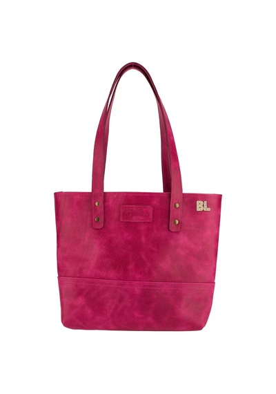 Twingold İsme Özel Tote Bag El Omuz Çantası - %100 Rainbow Deri - Ac03003 - Fuşya Fuşya