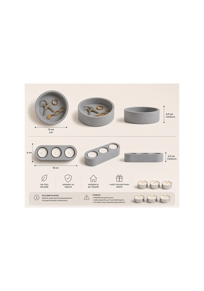 Taş Tozu Dekoratif Organizer Ve 3'lü Tealight Mumluk Seti Takılık, Anahtarlık, Ev Dekoru 3 Adet Tealight Mum Hediyeli Gri - 902046077 Gri - 902046077 Taş Tozu Dekoratif Organizer Ve 3'lü Tealight Mumluk Seti Takılık, Anahtarlık, Ev Dekoru 3 Adet Tealight Mum Hediyeli Gri - 902046077 Gri - 902046077