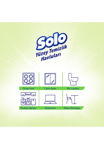 Solo Doğal Güç Bahar Çiçekleri Yüzey Temizleme Mendili 4'lü 400 Yaprak Beyaz