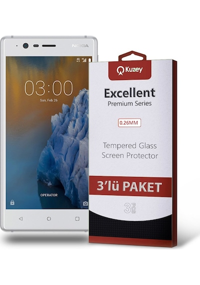Nokia 3 Ekran Koruyucu Cam 3 Adet Ekonomik Paket (552805765) 20 Tl Fark Ile Apple  Uyumlu iPhone Hızlı Şarj Kablosu