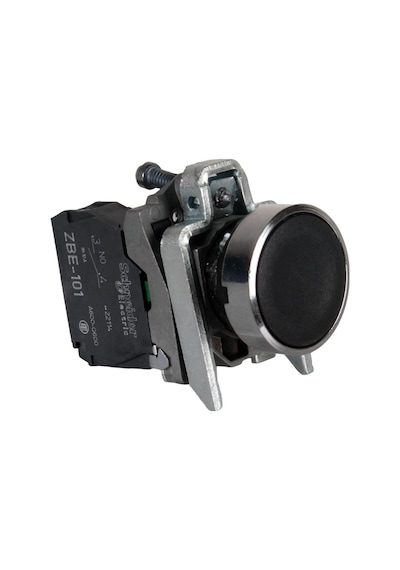 Schneider 22MM 1NA Metal Siyah Yaylı Buton - XB4BA21