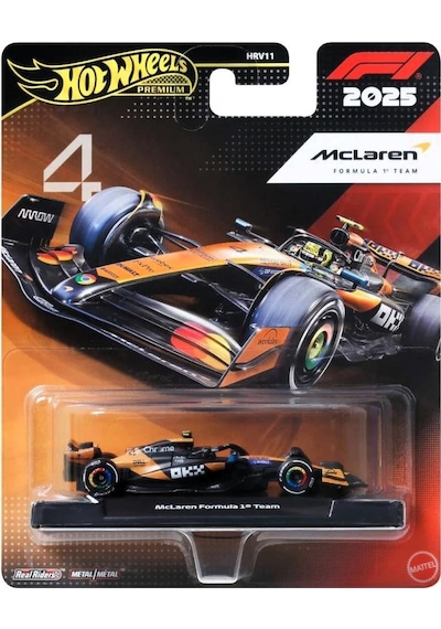 Hot Wheels Premium Formula 1 Yarış Arabası Mclaren Formula 1 Team Jkd88 'lando Norris' Çok Renkli