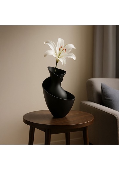 Spiral Formda Modern Vazo-fibrika Store Siyah