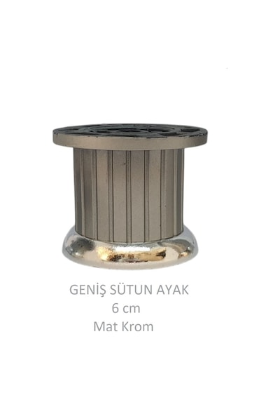 Plastik 6 Cm Geniş Sütun Ayak, Mat Krom, Vidalarıyla Mat Krom