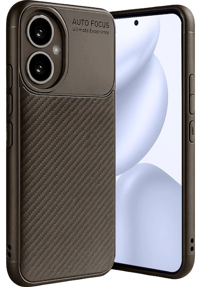 Ilkeshop Newface Honor 400 Kılıf Auto Focus Karbon Kapak - Kahverengi