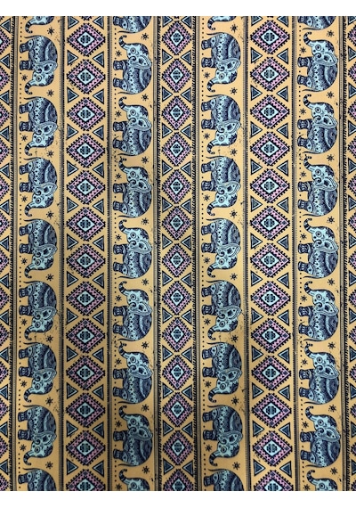 Enesar Home Elephant Etnik Fil Desenli Kumaş Kırlentlik Döşemelik Kumaş Dijital Baskı 100 x 140 cm