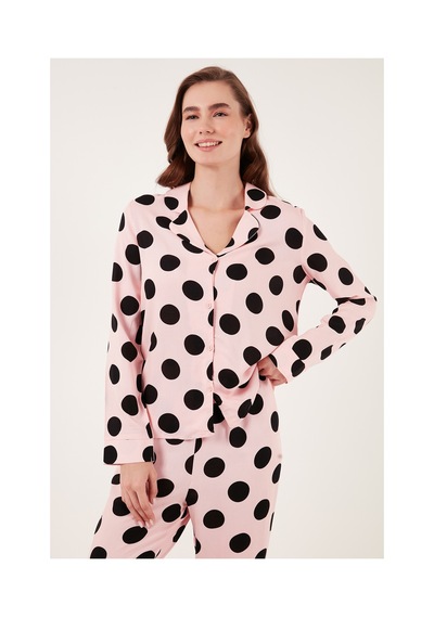 Lela Reguar Fit Yumuşak Dokulu Bayan Pijama Takımı 611Pt288Y Siyah