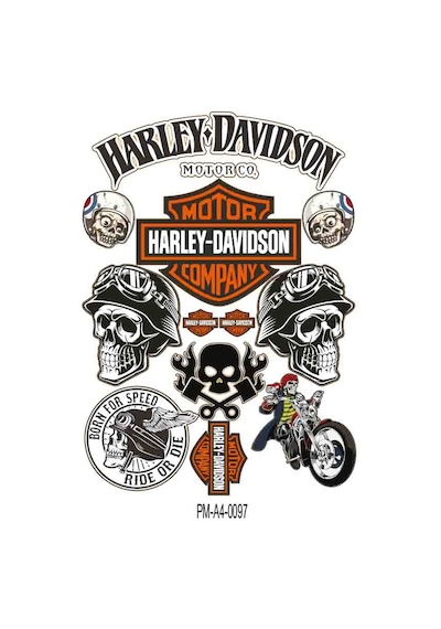 Sticker Seti Sponsor Harley Davıdson Ekipman Kask Motorsiklet 02 Nötr