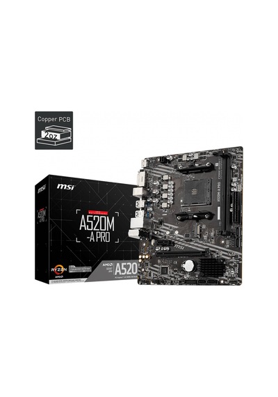 Msı A520m-a Pro Ddr4 4600mhz 1xhdmı 1xdvı 1xm.2 Usb 3.2 Matx Am4 Amd Am4 5000/4000/3000 Serileri İle Uyumlu