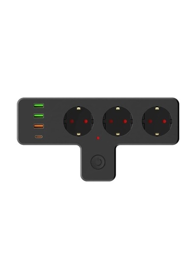 3'lü Duvar Priz, Termal Akım Korumalı Ve Usb Girişli Tasarım