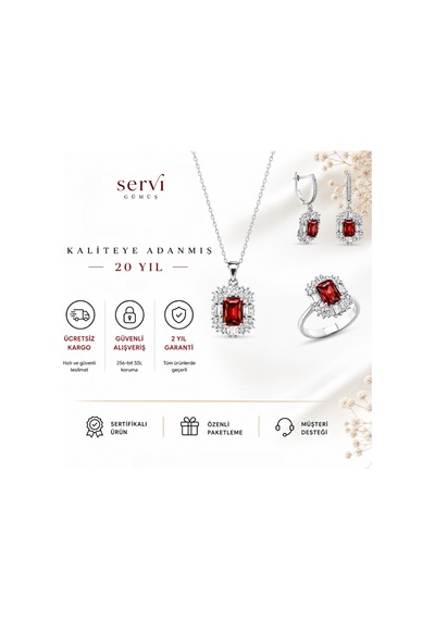 Servi 925 Ayar Gümüş Radiant Baget Set-33 43627863