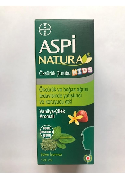 AspiNatura Kids Vanilya Çilek Aromalı Öksürük Şurubu 120 Ml