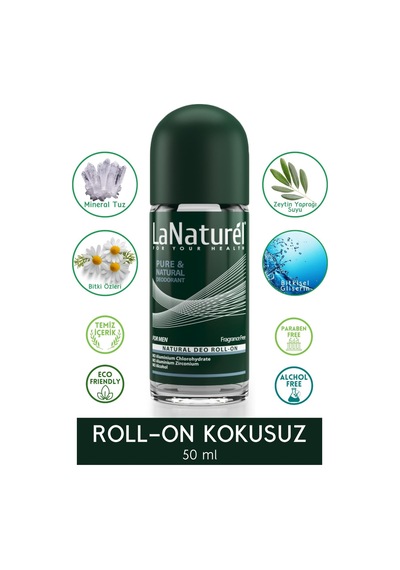 LaNaturel Kokusuz Erkek Deo Roll-On 50 ML LaNaturel Kokusuz Erkek Deo Roll-On 50 ML