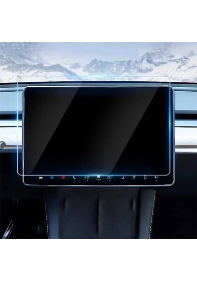 Lexroo Tesla Model Y Araç Multimedya Temperli Cam Ekran Koruyucu - Renksiz