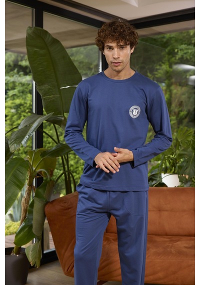 Kly Erkek Uzun Kol O Yaka İndigo Pijama Takımı C2t5n0o8 001