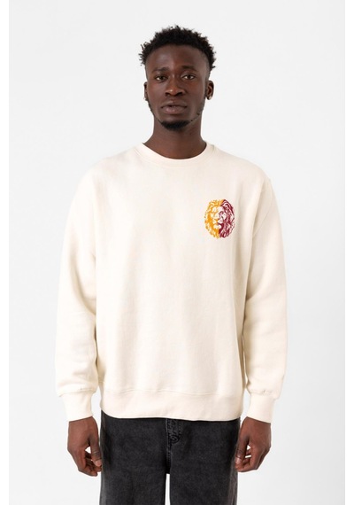 Sarı Kırmızı Aslan Ekru Erkek 2ip Sweatshirt Ekru
