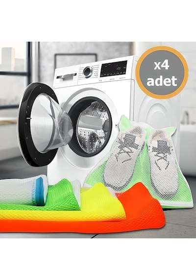 Malzek Ultra Lüx 4 Adet Fermuarlı Ayakkabı Yıkama Filesi Yzr122187 Beyaz