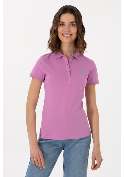 U.S. Polo Assn.  Kadın Fuşya Basic Polo Yaka Tişört 50300896-VR023