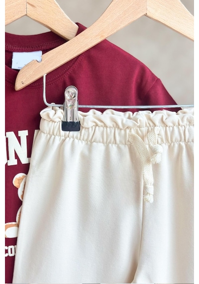 Monila Kız Çocuk Pamuklu Ayıcık Baskılı Bordo T-shirt Ve Ekru Eşofman 2'li Takım Ekru/bordo Monila Kız Çocuk Pamuklu Ayıcık Baskılı Bordo T-shirt Ve Ekru Eşofman 2'li Takım Ekru/bordo