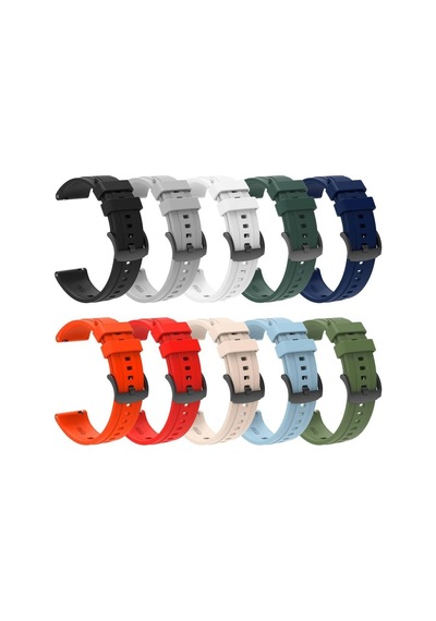 Amazfit Gtr 2/gtr 2e/gtr 47mm İle Uyumlu 22mm Yumuşak Sport Jel Silikon Kordon, Kırmızı Açık Kahverengi