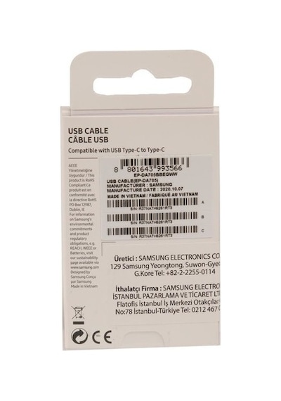 Samsung Uyumlu EP DA705 Type C To Data Ve Şarj Kablosu Türkiye Garantili