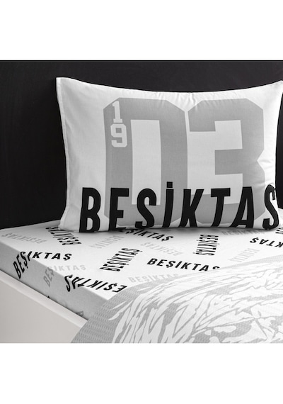 Taç Lisanslı Beşiktaş Soccer Tek Kişilik Pamuk Pike Takımı