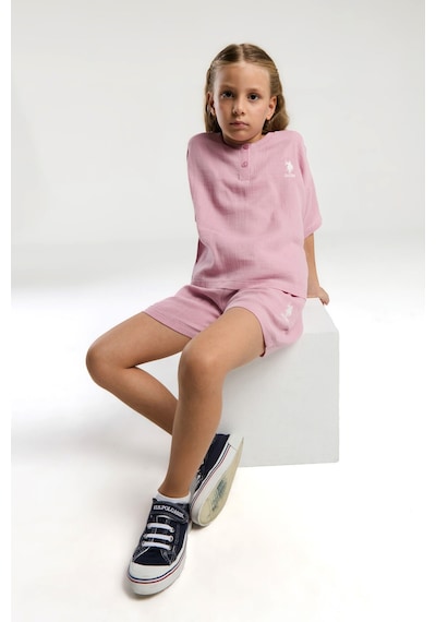 U.s. Polo Assn. Kız Çocuk Pembe Şort Takım Us2093 Pembe