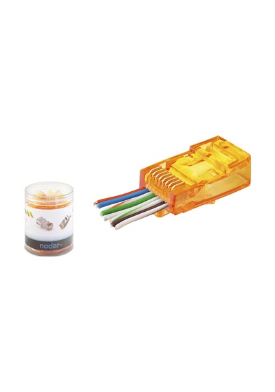 Cat6 Ez Rj45 Konnektör - 100 Adet Turuncu / Özel Plastik Kutulu Nd2405