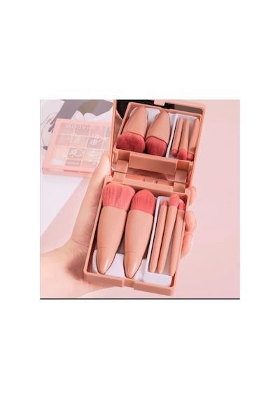 Masis -taşınabilir Aynalı 5'li Makyaj Fırça Seti Profesyonel Allık Dudak Kaş Kapatıcı/makeup Brush Belirtilmemiş